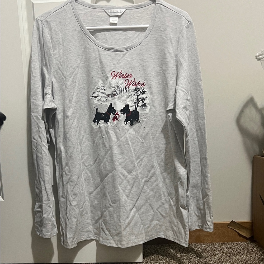 Christopher & Banks Light Gray Long Sleeve Shirt